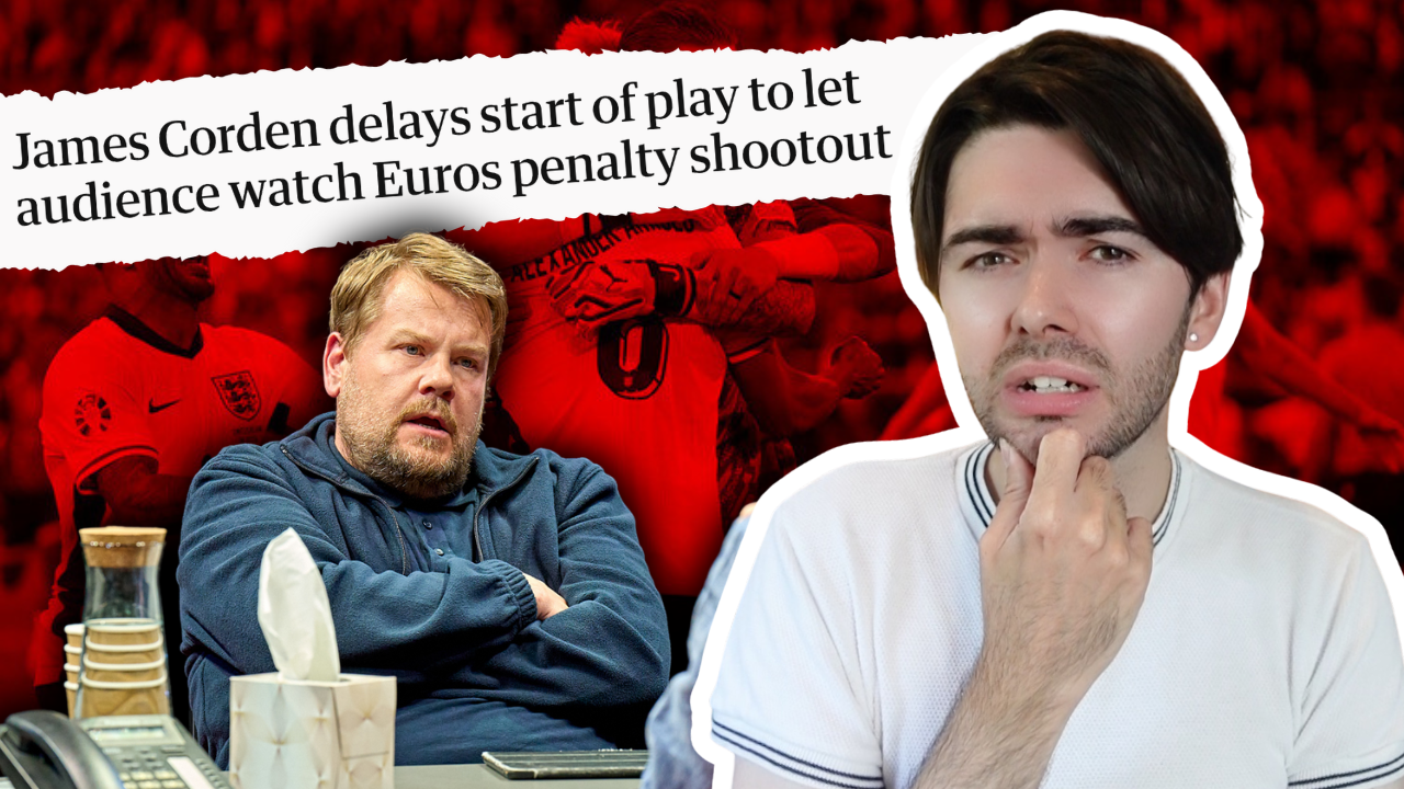 Did James Corden delay a West End show to watch football?